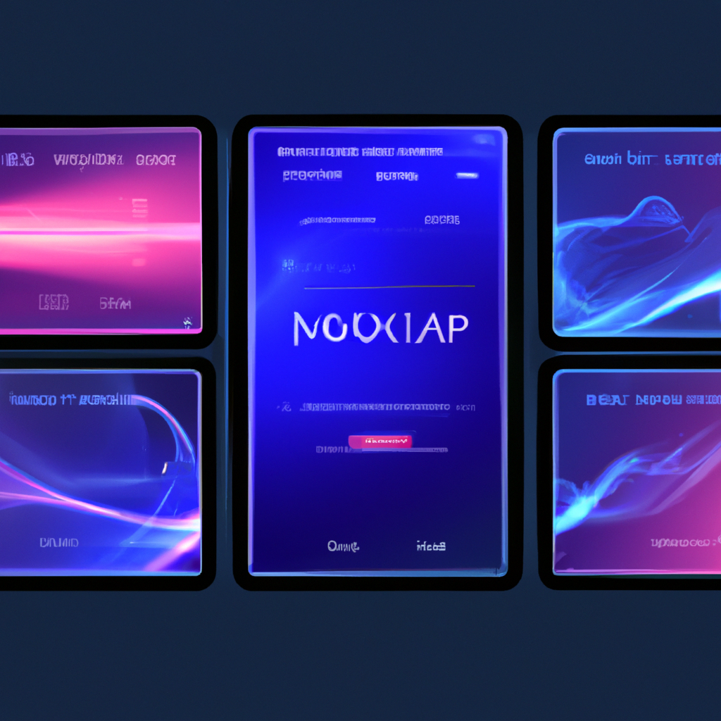 Футуристичный интерфейс премиального лендинга с неоновыми градиентами и стеклянными панелями